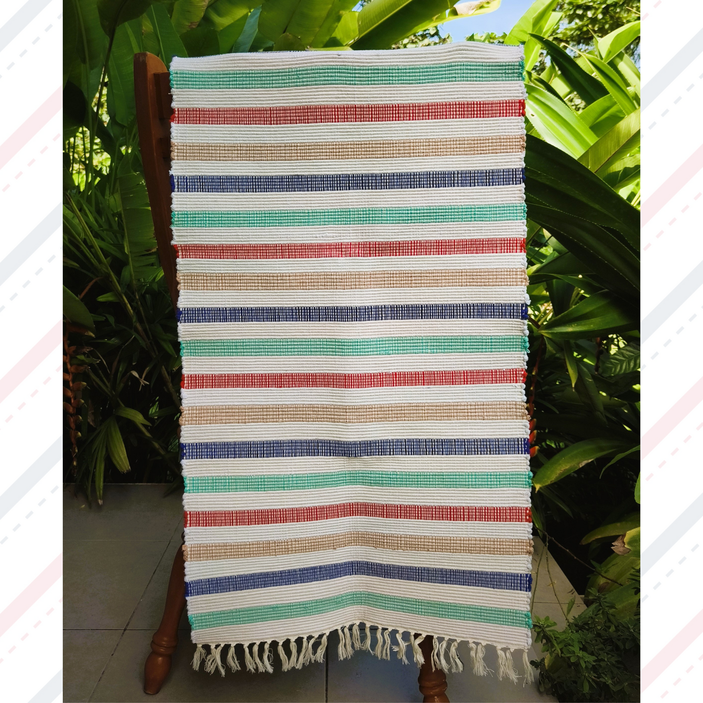 Handwoven Cotton Rug 50x120cm