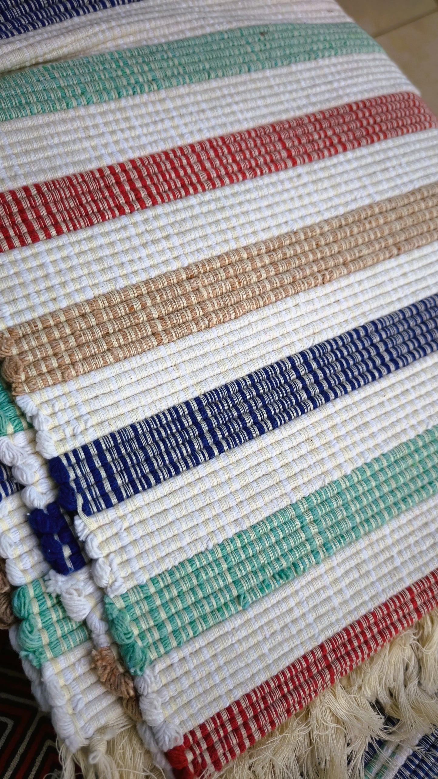Handwoven Cotton Rug 50x120cm