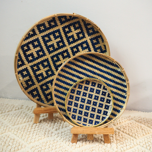 "The Nest" Woven Bamboo Tray Set of 3 Trays